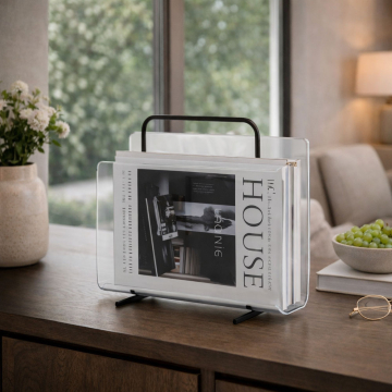 Bookshelf with black handles