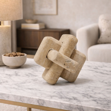 Buckle geometric ornaments-beige