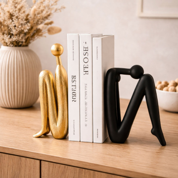 Character Bookshelf-Black Gold (Pair)