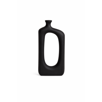 Square wooden vase-black